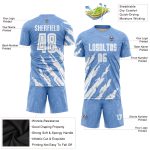 Personalized Light Blue White Sublimation Soccer Jersey for Adults & Kids Personalized Light Blue White Sublimation Soccer