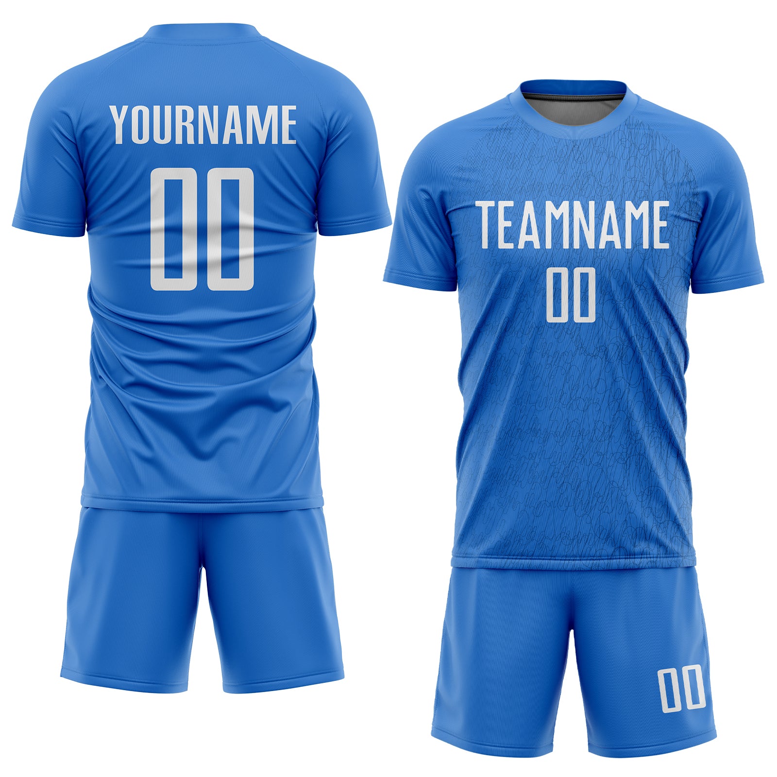 Personalized Light Blue White Sublimation Soccer Uniform Jersey Team Custom Name and Number Custom Name and Number Personalized Light Blue White Soccer Jersey Uniform Personalized Light Blue White Sublimation Soccer - Image 2