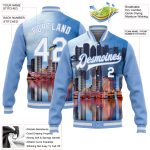 Custom Tampa Florida Varsity Letterman Jacket - Personalized Light Blue 3D Bomber with Custom Name & Number Personalized