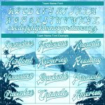 Custom Name and Number Bomber Jacket Winter Landscape 3D Pattern Light Blue White-Teal Snowy Trees Varsity Full-Snap Design
