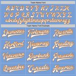 Custom Name and Number Light Blue and Texas Orange Varsity Letterman Bomber Jacket - Two Tone Full-Snap Team Jacket Personalized