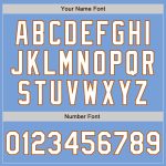 Custom Name and Number Light Blue and Texas Orange Varsity Letterman Bomber Jacket - Two Tone Full-Snap Team Jacket Personalized