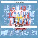 Custom Team Name Number 3D Bomber Varsity Letterman Jacket Light Blue White Tie Dye Skull Fashion Personalized Light Blue