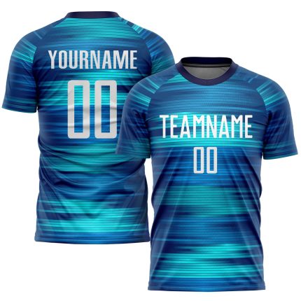 Custom Light Blue White US Navy Blue Soccer Jersey with Personalized Name and Number - Sublimation Uniform Personalized Light