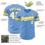 Custom Team Baseball Jersey - Personalized Light Blue Yellow Authentic with Name & Number Personalized Light Blue White-Yellow