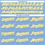 Custom Team Baseball Jersey - Personalized Light Blue Yellow Authentic with Name & Number Personalized Light Blue White-Yellow
