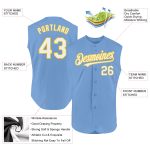 Custom Name and Number Light Blue White-Yellow Sleeveless Baseball Jersey - Personalized Team Apparel Personalized Light