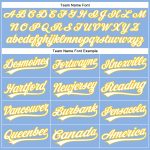 Custom Personalized Light Blue Yellow White Golf Polo Shirt with Name and Number - Performance Vapor Style Personalized Light