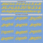 Custom Name and Number Baseball Jersey - Personalized Light Blue White-Yellow Pinstripe Authentic Fashion Jersey Personalized