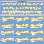 Custom Name Number Softball Jersey Unisex Light Blue Yellow Two-Button Design - Personalized Team Apparel Personalized Light