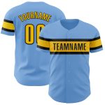 Personalized Authentic Baseball Jersey Light Blue Yellow Black Color Combo Personalized Light Blue Yellow-Black Authentic