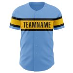 Personalized Authentic Baseball Jersey Light Blue Yellow Black Color Combo Personalized Light Blue Yellow-Black Authentic