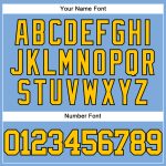 Custom Name Number Yellow Black Light Blue Authentic Baseball Jersey - Personalized Team Apparel Personalized Light Blue