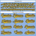 Custom Name and Number Hockey Jersey - Light Blue Yellow-Black Lace Neck Design Personalized Light Blue Yellow-Black Hockey