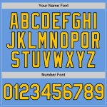Custom Personalized Authentic Baseball Jersey in Light Blue Yellow-Black Mesh with Team Name and Number Personalized Light