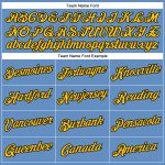 Custom Team Performance T-Shirt with Name and Number - Light Blue Yellow-Black Color Options Personalized Light Blue Yellow-Black