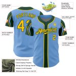 Customizable Authentic Baseball Jersey - Light Blue Yellow-Green - Personalized Name & Number - 3 Colors - Team Apparel Personalized