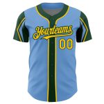 Customizable Authentic Baseball Jersey - Light Blue Yellow-Green - Personalized Name & Number - 3 Colors - Team Apparel Personalized