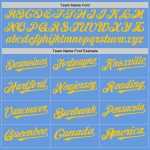 Custom Authentic Light Blue Yellow Mesh Baseball Jersey with Personalized Name and Number Personalized Light Blue Yellow