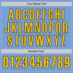 Personalized Authentic Baseball Jersey in Light Blue with Yellow and Navy Trim Personalized Light Blue Yellow-Navy Authentic