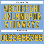 Custom Team Baseball Jersey Light Blue Yellow-Navy with Personalized Name and Number Personalized Light Blue Yellow-Navy