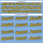 Custom Team Baseball Jersey Light Blue Yellow-Navy with Personalized Name and Number Personalized Light Blue Yellow-Navy