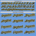 Custom Name and Number Personalized Light Blue Yellow-Navy Baseball Jersey - Authentic Throwback Mesh Jersey Personalized
