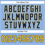 Customizable Light Blue Yellow-Navy Performance Golf Polo Shirt with Team Name and Number Personalized Light Blue Yellow-Navy