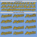 Custom Name Number Baseball Jersey - Light Blue Yellow-Navy Pinstripe Authentic Split Design Personalized Light Blue Yellow-Navy