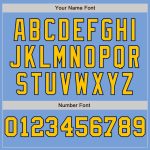 Custom Name Number Baseball Jersey - Light Blue Yellow-Navy Pinstripe Authentic Split Design Personalized Light Blue Yellow-Navy