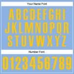 Custom Name and Number Light Blue Yellow Vapor Performance Golf Polo Shirt Personalized Team Apparel Personalized Light Blue
