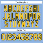 Custom Authentic Baseball Jersey - Light Blue Yellow Pinstripe with Personalized Name and Number Personalized Light Blue
