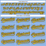 Custom Light Blue Yellow Pinstripe Navy Baseball Jersey with Personalized Name and Number, Authentic Team Apparel Personalized