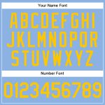 Custom Name and Number Authentic Baseball Jersey - Light Blue Yellow Pinstripe Team Jersey Personalized Light Blue Yellow