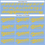 Custom Name and Number Authentic Baseball Jersey - Light Blue Yellow Pinstripe Team Jersey Personalized Light Blue Yellow
