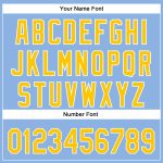 Custom Name Number Baseball Jersey Champion Trophy 3D Pattern Light Blue Yellow White Authentic Design Personalized Light