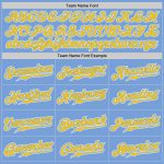 Custom Name Number Gradient Baseball Jersey Light Blue Yellow White Authentic Fashion Team Personalized Light Blue Yellow-White
