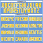 Custom Name and Number Authentic Throwback Baseball Jersey - Personalized Light Blue Yellow-White Mesh Design Personalized