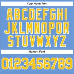 Custom Name and Number Authentic Throwback Baseball Jersey - Personalized Light Blue Yellow-White Mesh Design Personalized