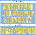Custom Team Name Number Light Blue Yellow White Performance Golf Polo Shirt Personalized Light Blue Yellow-White Performance