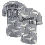 Customizable Crane Performance T-Shirt with Personalized Name and Number, Light Gray with 3D Pattern Design Personalized