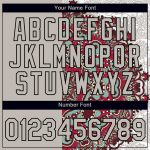 Custom Floral 3D Pattern Performance T-Shirt with Name & Number - Light Gray & Black Design Personalized Light Gray Black