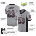 Custom Name and Number Light Gray Black-Cardinal Mesh Football Jersey - Personalized Drift Fashion Team Jersey Personalized