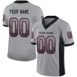 Custom Name and Number Light Gray Black-Cardinal Mesh Football Jersey - Personalized Drift Fashion Team Jersey Personalized