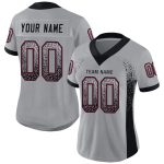 Custom Name and Number Light Gray Black-Cardinal Mesh Football Jersey - Personalized Drift Fashion Team Jersey Personalized