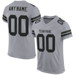 Personalized Custom Name and Number Light Gray Black Mesh Authentic Football Jersey Personalized Light Gray Black Mesh Authentic