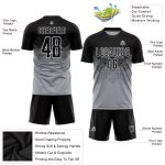 Custom Soccer Jersey with Personalized Name and Number - Light Gray Black-White Sublimation Team Uniform Personalized Light