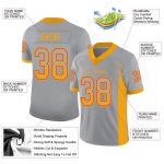 Custom Name & Number Light Gray Gold-Scarlet Mesh Drift Football Jersey - Personalized Team Apparel Personalized Light Gray