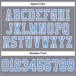 Custom Personalized Light Gray and Light Blue Mesh Football Jersey with Name and Number - Authentic Team Apparel Personalized
