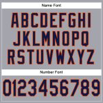 Custom Personalized Football Jersey with Team Name and Number - Light Gray Navy-Orange Mesh Personalized Light Gray Navy-Orange